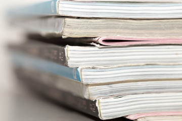 side view of old book, macro
