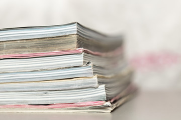 side view of old book, macro