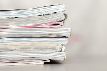 side view of old book, macro