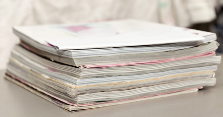 side view of old book, macro