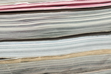 side view of old book, macro