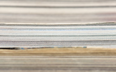 side view of old book, macro