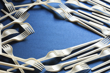 A heart created from disposable fork.