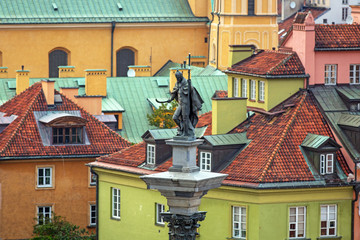 Fototapeta na wymiar King Sigismunds Column in Warsaw city, Poland