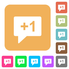 Fototapeta premium Plus one sign rounded square flat icons