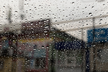 Raindrops on the windshield