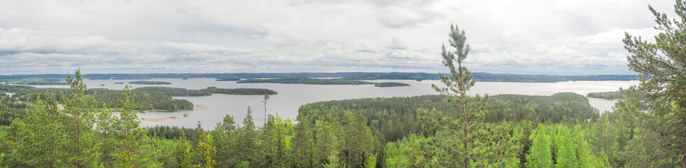 overview at p&auml;ij&auml;nne lake from the struve geodetic arc at mount oravivuori in puolakka finland