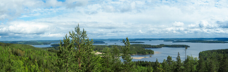 overview at päijänne lake from the struve geodetic arc at mount oravivuori in puolakka finland