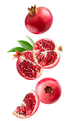 pomegranates isolated on a white background