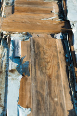 Old paint on a wooden door