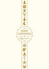 Concept of Christmas card with decorations. Vector.
