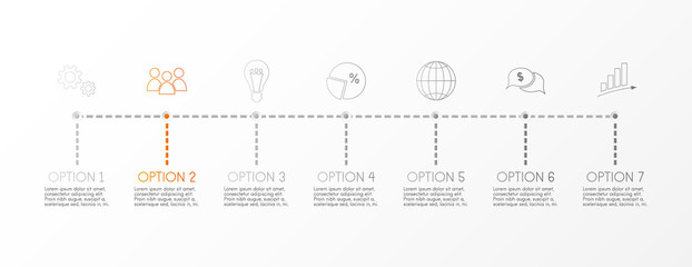 Design of gray infographic with icons. Vector.