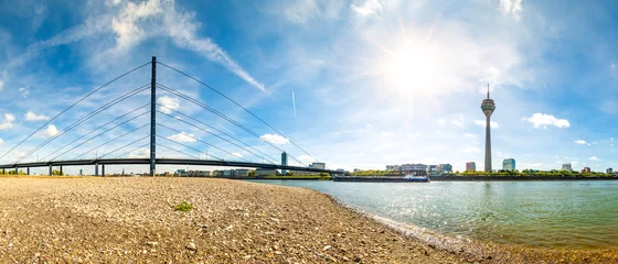 Dusseldorf panorama with Rhine bridge, TV tower and media harbor © Günter Albers