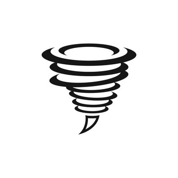 Tornado or twister icon isolated on white background.