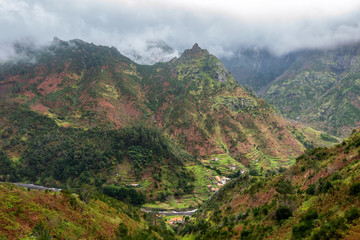 Fototapeta premium Beautiful landscape mountains with clouds, in Madeira