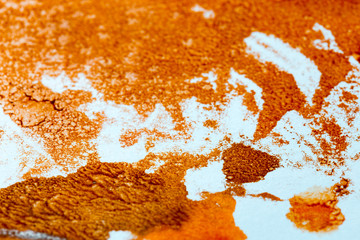 abstract wallpaper, texture, background of close-up fragment of oil painting on canvas with brush...