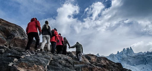 Crédence de cuisine en verre imprimé Cerro Torre Climbing the Perito Moreno