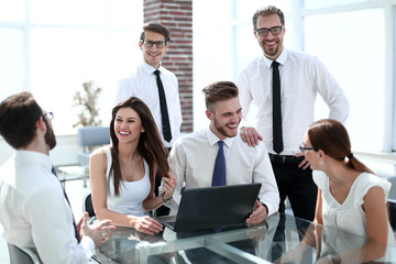 successful business team works in a modern office
