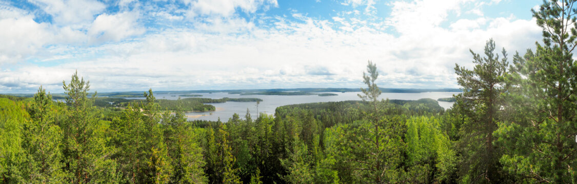 overview at päijänne lake from the struve geodetic arc at mount oravivuori in puolakka finland