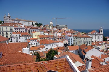 Panorama z punktu widokowego Brama Słońca, Lizbona, Portugalia © emar