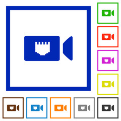 IP camera flat framed icons