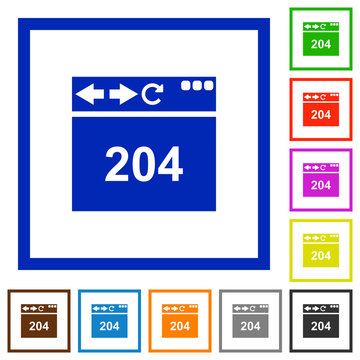Browser 204 no content flat framed icons