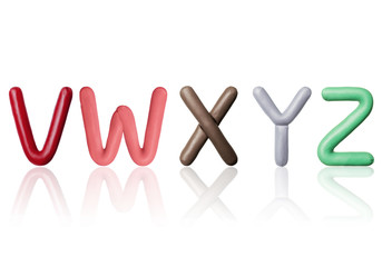 Letters of the Latin alphabet are made of colored plasticine. (part 5)