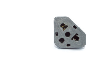 plug adapter in black color, brazilian standard, electricity concept, isolated in white background