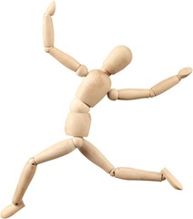 Wooden Mannequin Dummy Dancing - Isolated