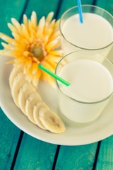 Banana fruit smoothie drink