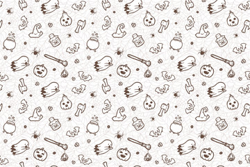 Pattern on a Halloween holiday. Vector seamless texture.