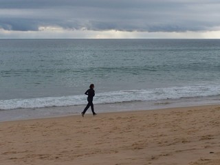 Jogging on the beach