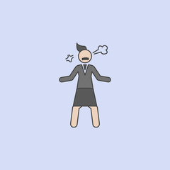 angry business lady colored line icon. Simple colored element illustration. angry business lady outline symbol design from Businesswoman Feeling and emonations set