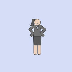strict business lady colored line icon. Simple colored element illustration. strict business lady outline symbol design from Businesswoman Feeling and emonations set
