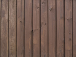 Vertical wooden boards brown on the wall as a background texture