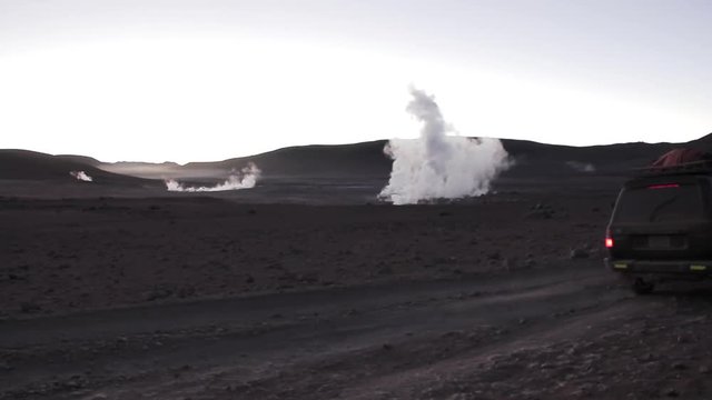 Geisers in Desert of Salar de Uyuni - Bolivia