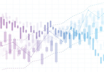 Business candle stick graph chart of stock market investment trading on dark background design. Bullish point, Trend of graph. Vector illustration