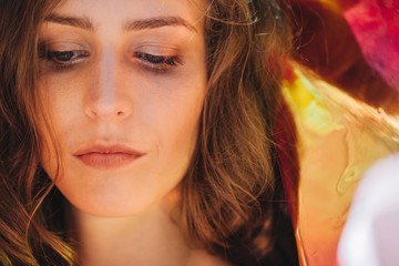 Close-up portrait of a woman
