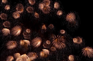 Fireworks exploding in sky, Malta