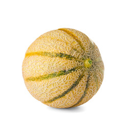 Whole tasty ripe melon on white background