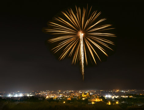 Firework display, Valletta, Malta