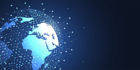 Global network connection. World map point and line composition concept of global business. Vector Illustration