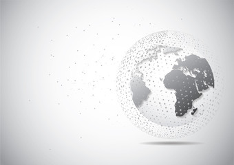 Global network connection. World map point and line composition concept of global business. Vector Illustration