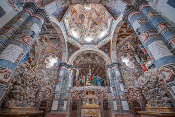 Beautiful interior of the Sanctuary of Atotonilco in Guanajuato, Mexico