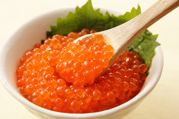 いくらの醤油漬け　Japanese soy sauce with the salmon roe