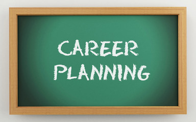 3d chalkboard with Career planning text