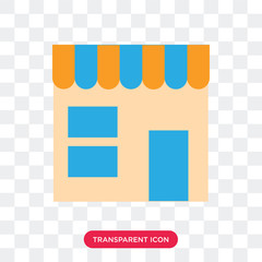 Store vector icon isolated on transparent background, Store logo design
