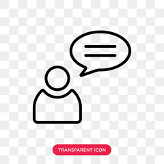 Chat vector icon isolated on transparent background, Chat logo design