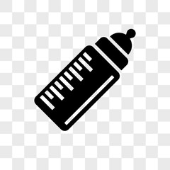 Baby milk bottle vector icon isolated on transparent background, Baby milk bottle logo design