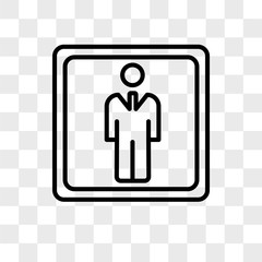 Man vector icon isolated on transparent background, Man logo design